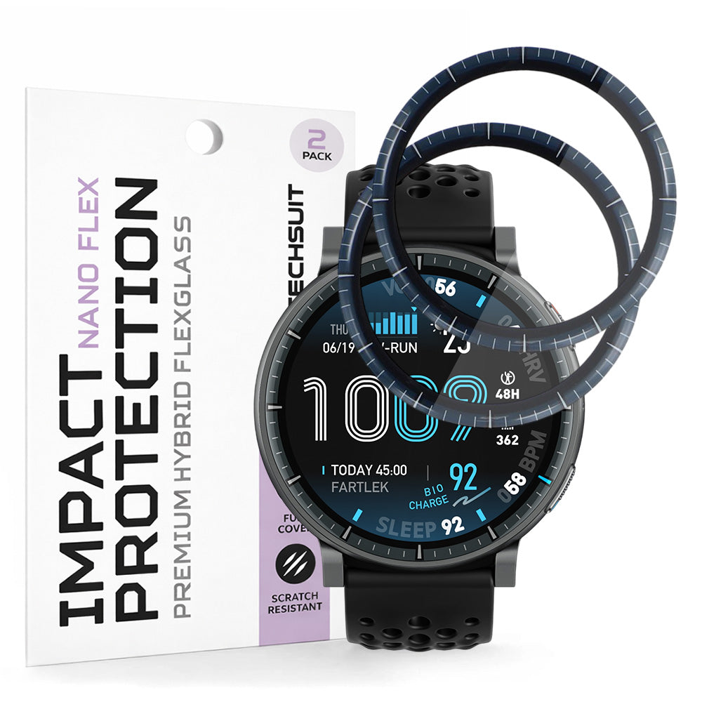 Ochranná fólia Techsuit Nano Flex pre Amazfit Active Max, Plast, Sada 2 kusy, Čierna
