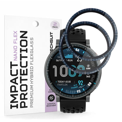 Ochranná fólia Techsuit Nano Flex pre Amazfit Active Max, Plast, Sada 2 kusy, Čierna