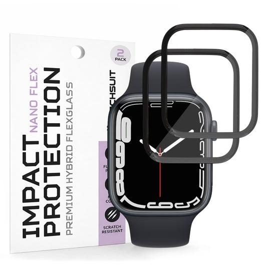 Ochranná fólia Techsuit Nano Flex pre Apple Watch Series 9 / 8 / 7 41mm, Plast, Sada 2 kusy, Čierna