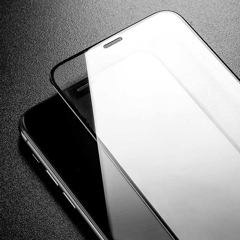Techsuit Screen Protector Film for Apple iPhone 14 Pro, Tempered Glass, Full Glue, Black