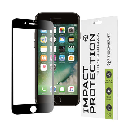 Ochranná fólia na displej Techsuit pre Apple iPhone SE (2022) / SE (2020) / 8 / 7, tvrdené sklo, Full Glue, 111D, čierna