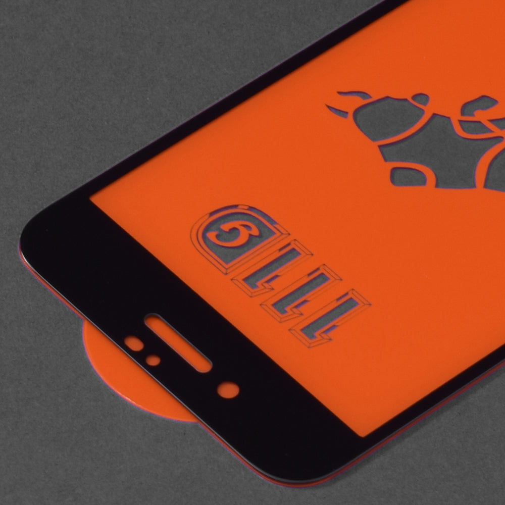 Ochranná fólia na displej Techsuit pre Apple iPhone SE (2022) / SE (2020) / 8 / 7, tvrdené sklo, Full Glue, 111D, čierna