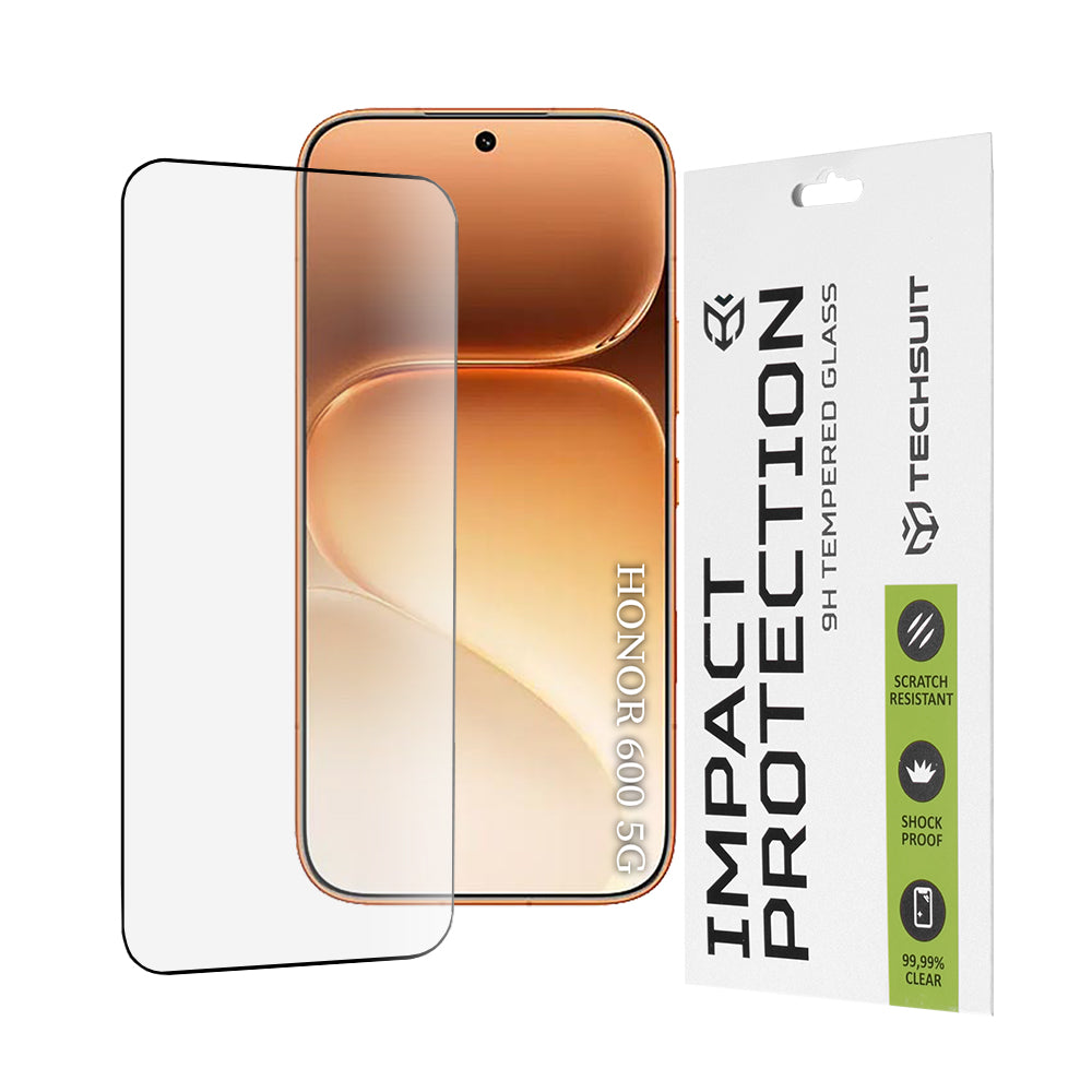 Ochranná fólia na displej Techsuit pre Honor 600 Pro / 600, tvrdené sklo, Full Glue, 111D, čierna