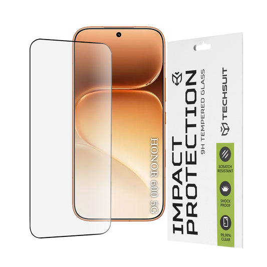 Ochranná fólia na displej Techsuit pre Honor 600 Pro / 600, tvrdené sklo, Full Glue, 111D, čierna