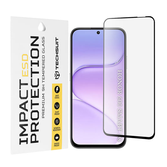 Ochranná fólia na obrazovku Techsuit pre Honor 600 Smart, tvrdené sklo, plné lepidlo, čierna