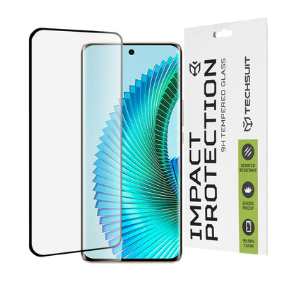 Ochranná fólia na displej Techsuit pre Honor Magic6 Lite, tvrdené sklo, plné lepidlo, 111D, čierna