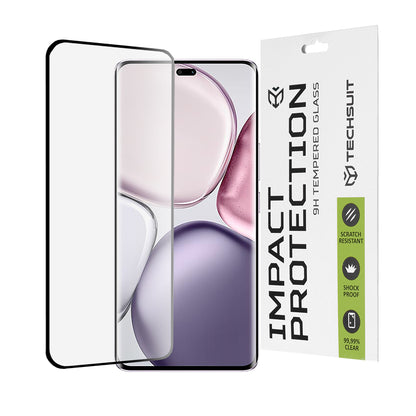 Techsuit Screen Protector Film for Honor X9c / Magic7 Lite, Tempered Glass, Full Glue, 111D, Black