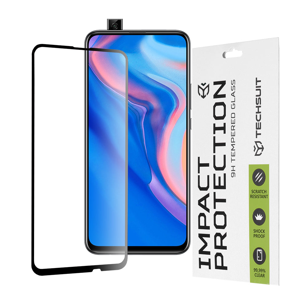 Ochranná fólia na displej Techsuit pre Huawei Y9 Prime (2019) / P Smart Z, tvrdené sklo, Full Glue, 111D, čierna