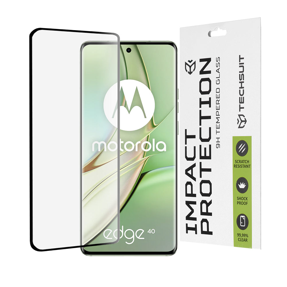 Ochranná fólia na displej Techsuit pre Motorola Edge (2023) / Edge 40, tvrdené sklo, Full Glue, 111D, čierna