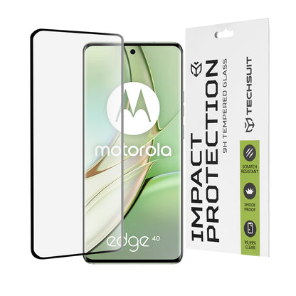 Ochranná fólia na displej Techsuit pre Motorola Edge (2023) / Edge 40, tvrdené sklo, Full Glue, 111D, čierna