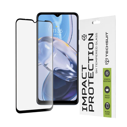 Ochranná fólia na displej Techsuit pre Motorola Moto E22i / E22, tvrdené sklo, Full Glue, 111D, čierna