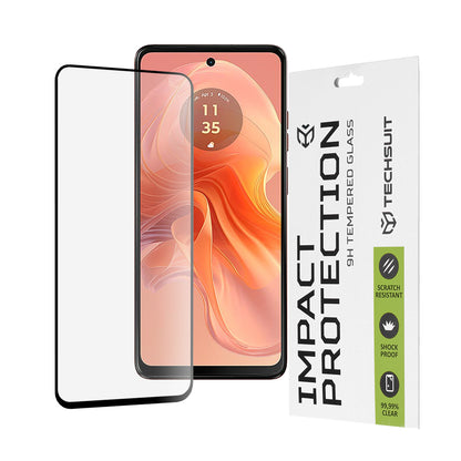 Ochranná fólia na displej Techsuit pre Motorola Moto G04s / E14 / G24 Power / G04 / G24, tvrdené sklo, Full Glue, 111D, čierna