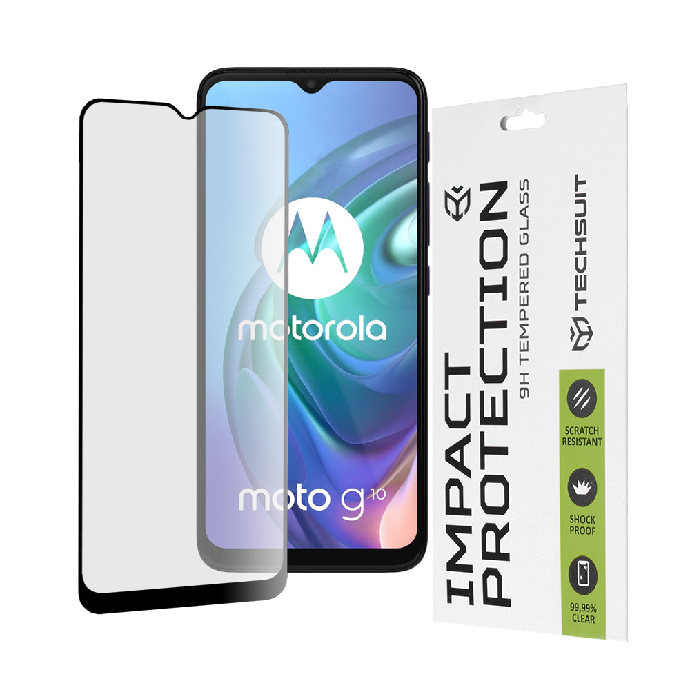 Ochranná fólia na displej Techsuit pre Motorola Moto G30 / G20 / G10 / E7 Plus / G9 Play, tvrdené sklo, Full Glue, 111D, čierna