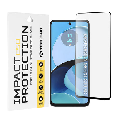 Ochranná fólia na displej Techsuit pre Motorola Moto G64 / G54 Power Edition / G14 / G54, tvrdené sklo, plné lepidlo, čierna
