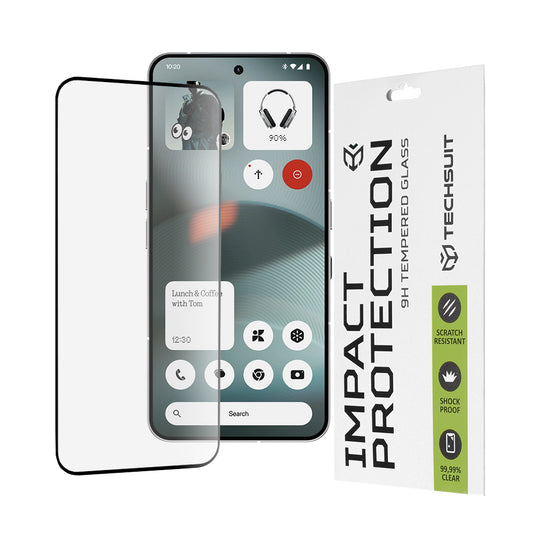 Ochranná fólia na displej Techsuit pre Nothing Phone (3), tvrdené sklo, plné lepidlo, 111D, čierna