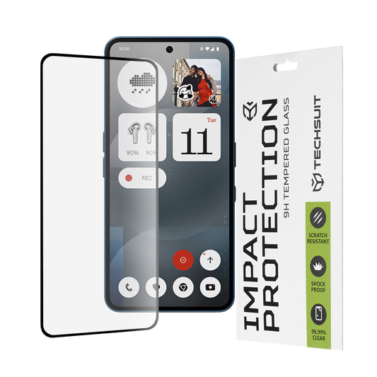 Ochranná fólia na displej Techsuit pre Nothing Phone (3a) / Phone (3a) Pro, tvrdené sklo, plné lepidlo, 111D, čierna