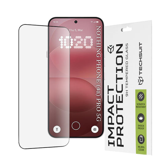 Ochranná fólia Techsuit na displej pre Nothing Phone (4a) Pro, Kalené sklo, Full Glue, 111D, Čierna