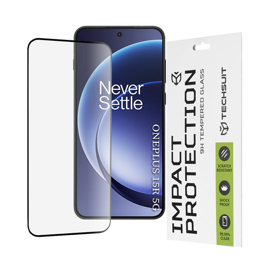 Ochranná fólia na displej Techsuit pre OnePlus 15R, Kalené sklo, Full Glue, 111D, Čierna