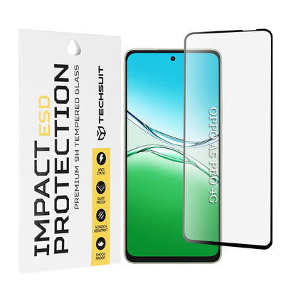 Techsuit Screen Protector Film for Oppo A5 Pro 4G / A5 Pro, Tempered Glass, Full Glue, Black
