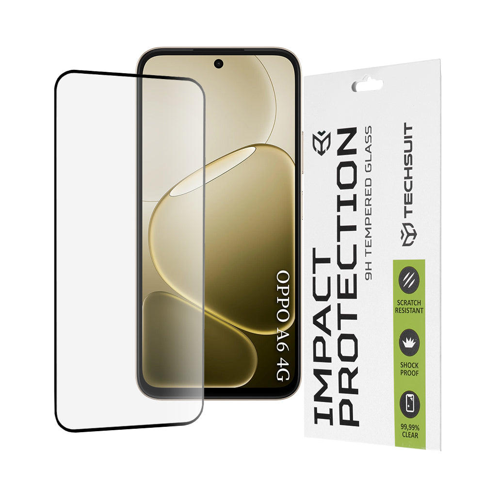Ochranná fólia na displej Techsuit pre Oppo A6 4G, Kalené sklo, Full Glue, 111D, Čierna