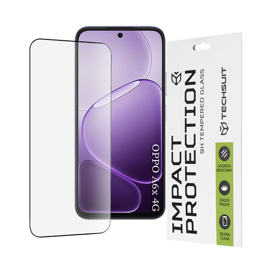 Ochranná fólia Techsuit na displej pre Oppo A6x 4G / A6x, Tvrdené sklo, Full Glue, 111D, Čierna