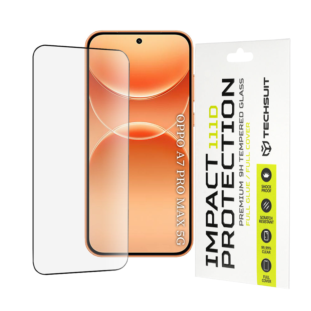 Ochranná fólia na displej Techsuit pre Oppo A7 Pro Max, tvrdené sklo, Full Glue, 111D, čierna