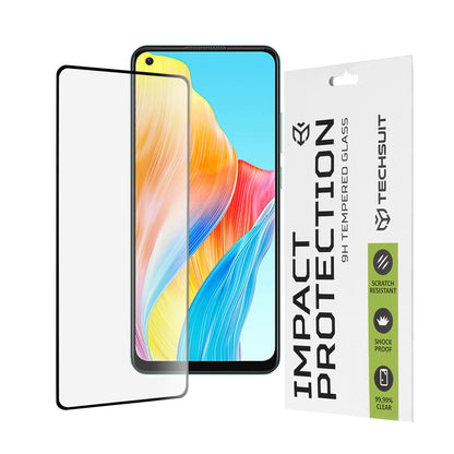 Ochranná fólia na displej Techsuit pre Oppo A78 4G, tvrdené sklo, plné lepidlo, 111D, čierna