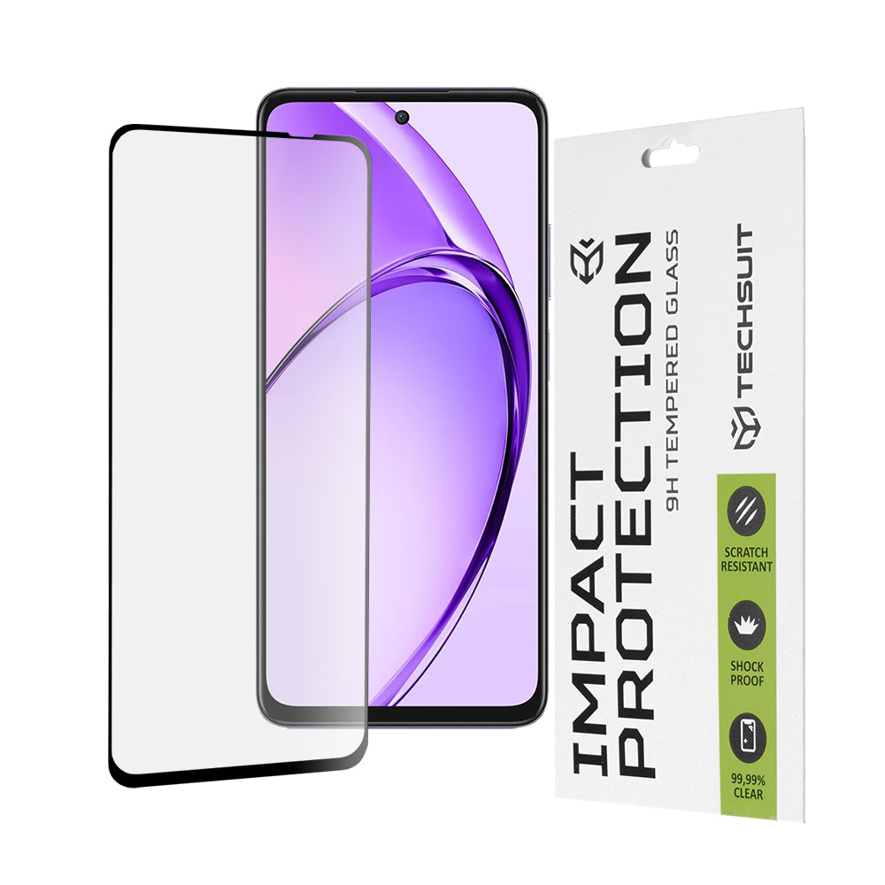 Ochranná fólia na displej Techsuit pre Oppo A80, tvrdené sklo, Full Glue, 111D, čierna