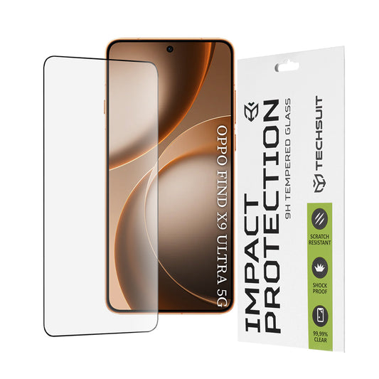 Ochranná fólia na displej Techsuit pre Oppo Find X9 Ultra, tvrdené sklo, Full Glue, 111D, čierna