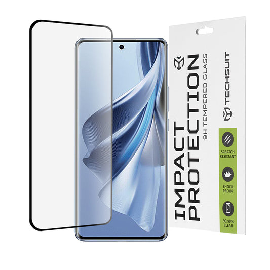 Ochranná fólia na displej Techsuit pre Oppo Reno10, tvrdené sklo, plné lepidlo, 111D, čierna