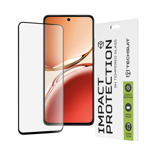 Ochranná fólia na displej Techsuit pre Oppo Reno12 FS 5G / Reno12 FS 4G / Reno12 F 4G / Reno12 F, tvrdené sklo, plné lepidlo, 111D, čierna