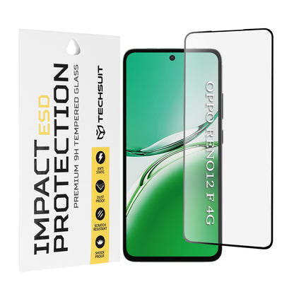 Ochranná fólia na obrazovku Techsuit pre Oppo Reno12 FS 5G / Reno12 FS 4G / Reno12 F 4G / Reno12 F, tvrdené sklo, plné lepidlo, čierna