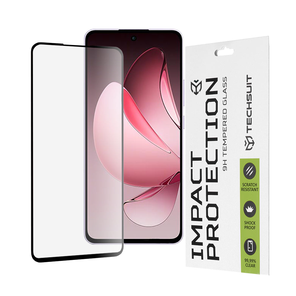 Ochranná fólia na displej Techsuit pre Oppo Reno13 FS 5G / Reno13 F 4G / Reno13 F, tvrdené sklo, plné lepidlo, 111D, čierna
