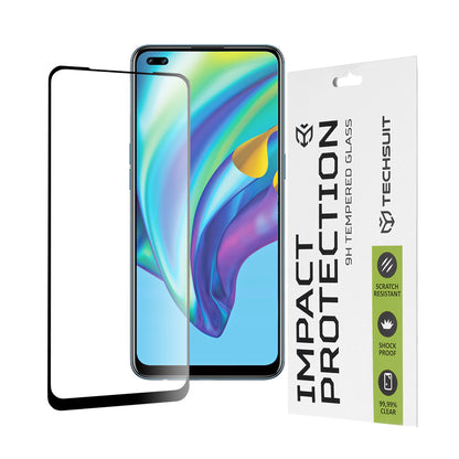 Ochranná fólia na displej Techsuit pre Oppo Reno4 Lite, tvrdené sklo, Full Glue, 111D, čierna