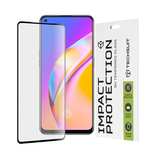 Ochranná fólia na displej Techsuit pre Realme 9 / 9 Pro+ / Oppo Find X5 Lite / Reno7 5G / A94, tvrdené sklo, plné lepidlo, 111D, čierna