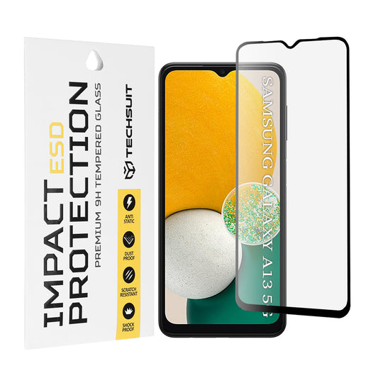 Ochranná fólia na obrazovku Techsuit pre Samsung Galaxy A04 A045 / A04s A047 / A13 5G A136, tvrdené sklo, plné lepidlo, čierna