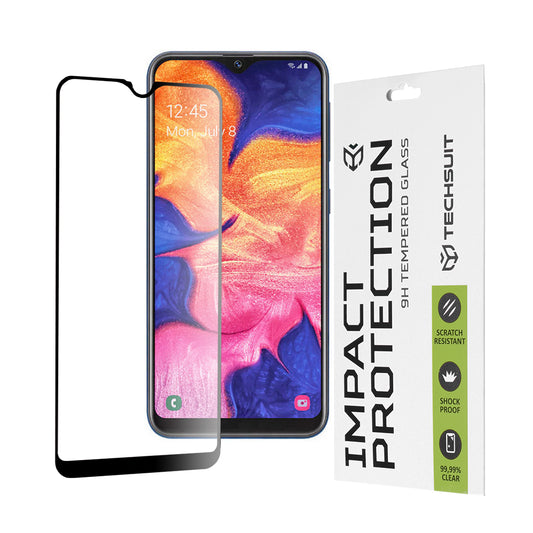 Ochranná fólia na displej Techsuit pre Samsung Galaxy A10e A102 / A20e A202, tvrdené sklo, Full Glue, 111D, čierna
