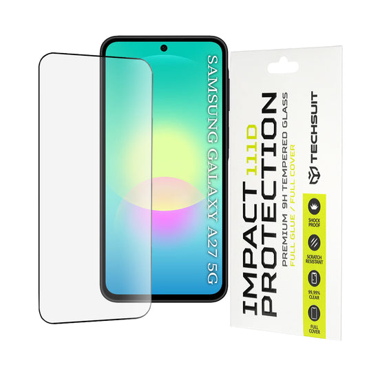 Ochranná fólia na displej Techsuit pre Samsung Galaxy A27 5G, tvrdené sklo, Full Glue, 111D, čierna