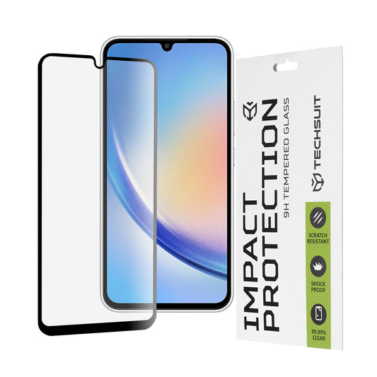 Ochranná fólia na displej Techsuit pre Samsung Galaxy A34 A346, tvrdené sklo, plné lepidlo, 111D, čierna