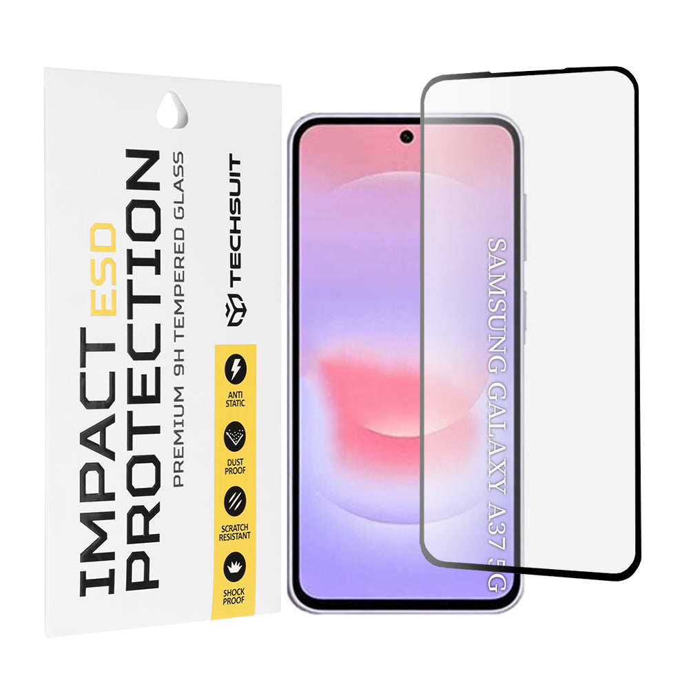 Ochranná fólia Techsuit na displej pre Samsung Galaxy A37 5G, Tvrdené sklo, Full Glue, Čierna