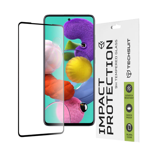Ochranná fólia na displej Techsuit pre Samsung Galaxy A51 5G A516 / A51 A515, tvrdené sklo, Full Glue, 111D, čierna