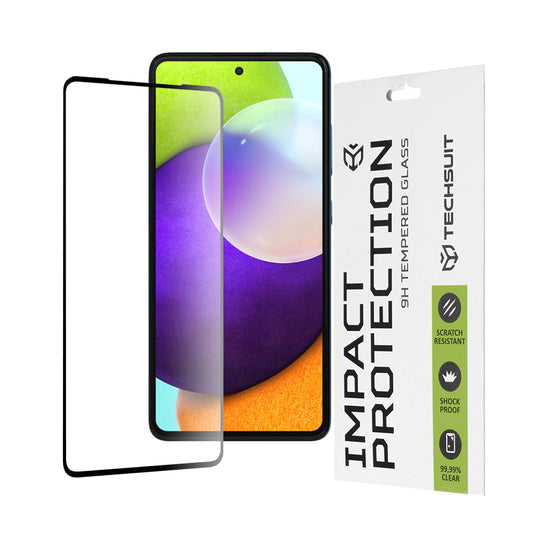 Ochranná fólia na displej Techsuit pre Samsung Galaxy A52s 5G A528 / A52 5G A526 / A52 A525, tvrdené sklo, Full Glue, 111D, čierna