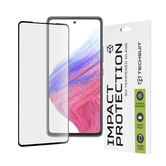 Ochranná fólia na displej Techsuit pre Samsung Galaxy A53 5G A536, tvrdené sklo, plné lepidlo, 111D, čierna