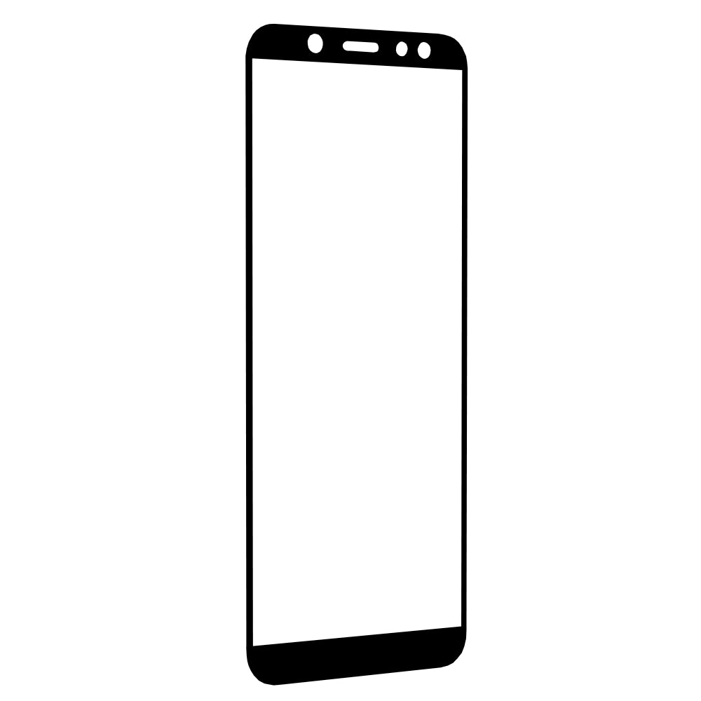 Techsuit Screen Protector Film for Samsung Galaxy A6 Plus (2018) A605, Tempered Glass, Full Glue, 111D, Black