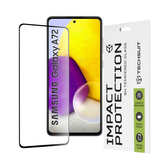 Ochranná fólia na displej Techsuit pre Samsung Galaxy A72 A725 / A72 5G A726, tvrdené sklo, plné lepidlo, 111D, čierna