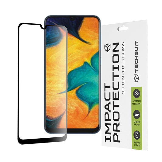 Ochranná fólia na displej Techsuit pre Samsung Galaxy M31 M315 / M21 M215 / A50s A507 / A30s A307, tvrdené sklo, Full Glue, 111D, čierna