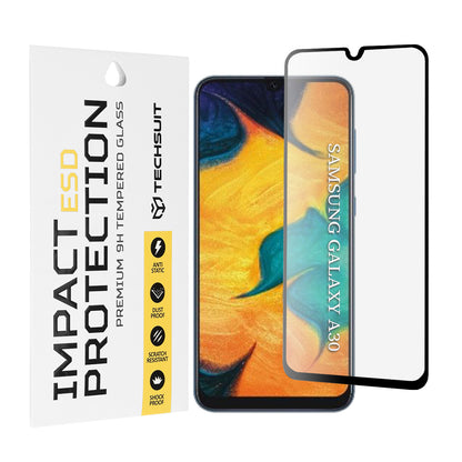 Ochranná fólia na obrazovku Techsuit pre Samsung Galaxy M31 M315 / M21 M215 / A50s A507 / A30s A307 / M30s M307, tvrdené sklo, plné lepidlo, čierna