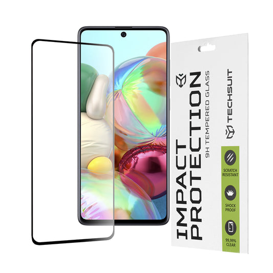 Ochranná fólia na displej Techsuit pre Samsung Galaxy M51 M515 / A71 5G A716 / Note10 Lite N770, tvrdené sklo, plné lepidlo, 111D, čierna