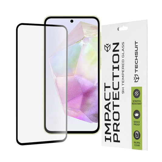 Ochranná fólia na displej Techsuit pre Samsung Galaxy M56 M566 / M35 / A55 5G A556 / A35 5G A356, tvrdené sklo, plné lepidlo, 111D, čierna