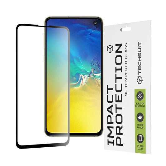 Ochranná fólia na displej Techsuit pre Samsung Galaxy S10e G970, tvrdené sklo, Full Glue, 111D, čierna